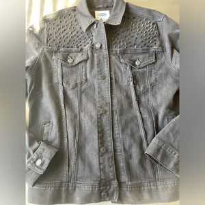 Custom Denim Jacket Givenchy inspired spikes frayed edges